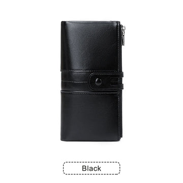 Xajzpa RFID Women's Long Wallet PU Leather Handbag with Multiple Card Slots, Coin Zipper Wallet, Women's Mobile Wallet